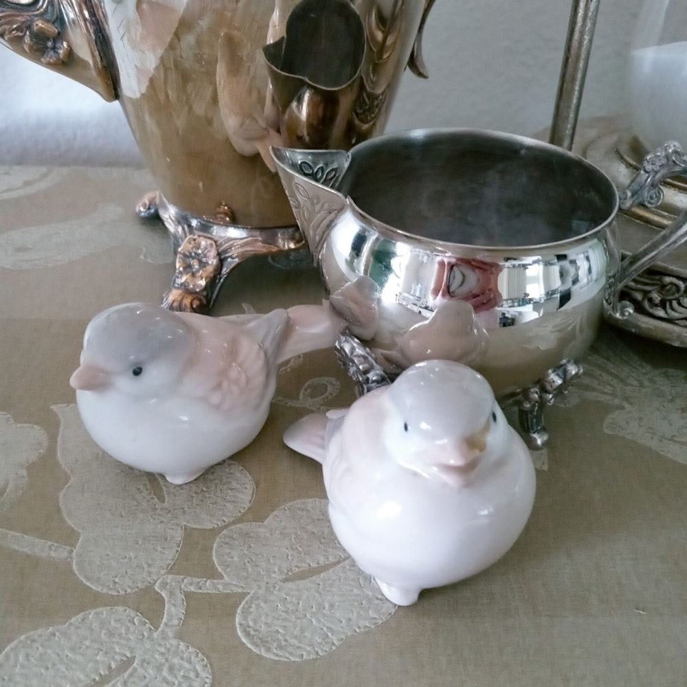 Bisque Spring  Bird Figurines